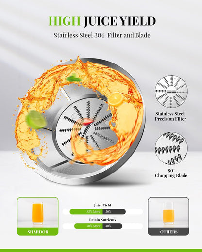 Juicer Machine 800W 3 Speed Stainless Steel Fruit Vegetable SHARDOR