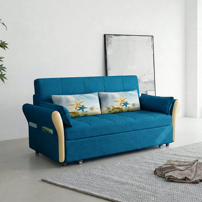 SB152 Two Seater Sofa Bed, Blue