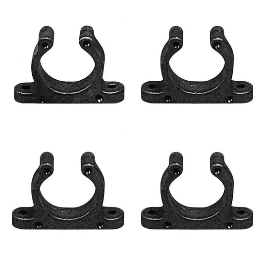 4x 25mm Black Plastic Support Clip Screwed Boat Hook Oar Tube Holder Nuova Rade