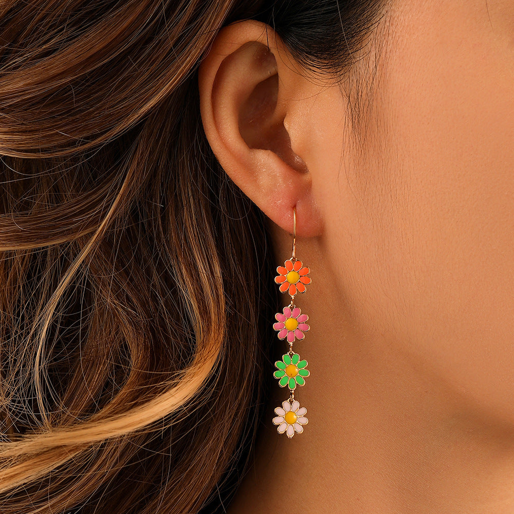 Little Daisy Drop Oil Earrings
