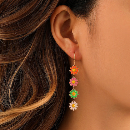 Little Daisy Drop Oil Earrings