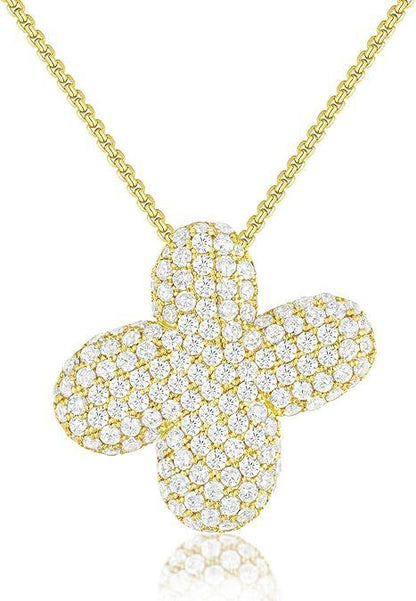 A-Z Zircon Balloon English Letter Necklace, Gold & Silver