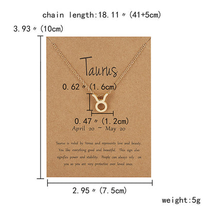 12 Zodiac Sign Constellation Pendant Necklace