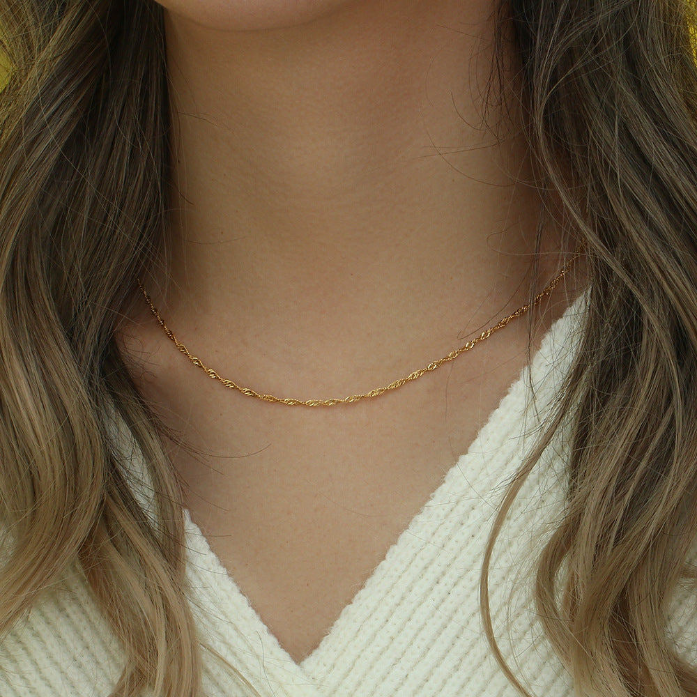 Water Wave Chain Bracelet & Necklace Set