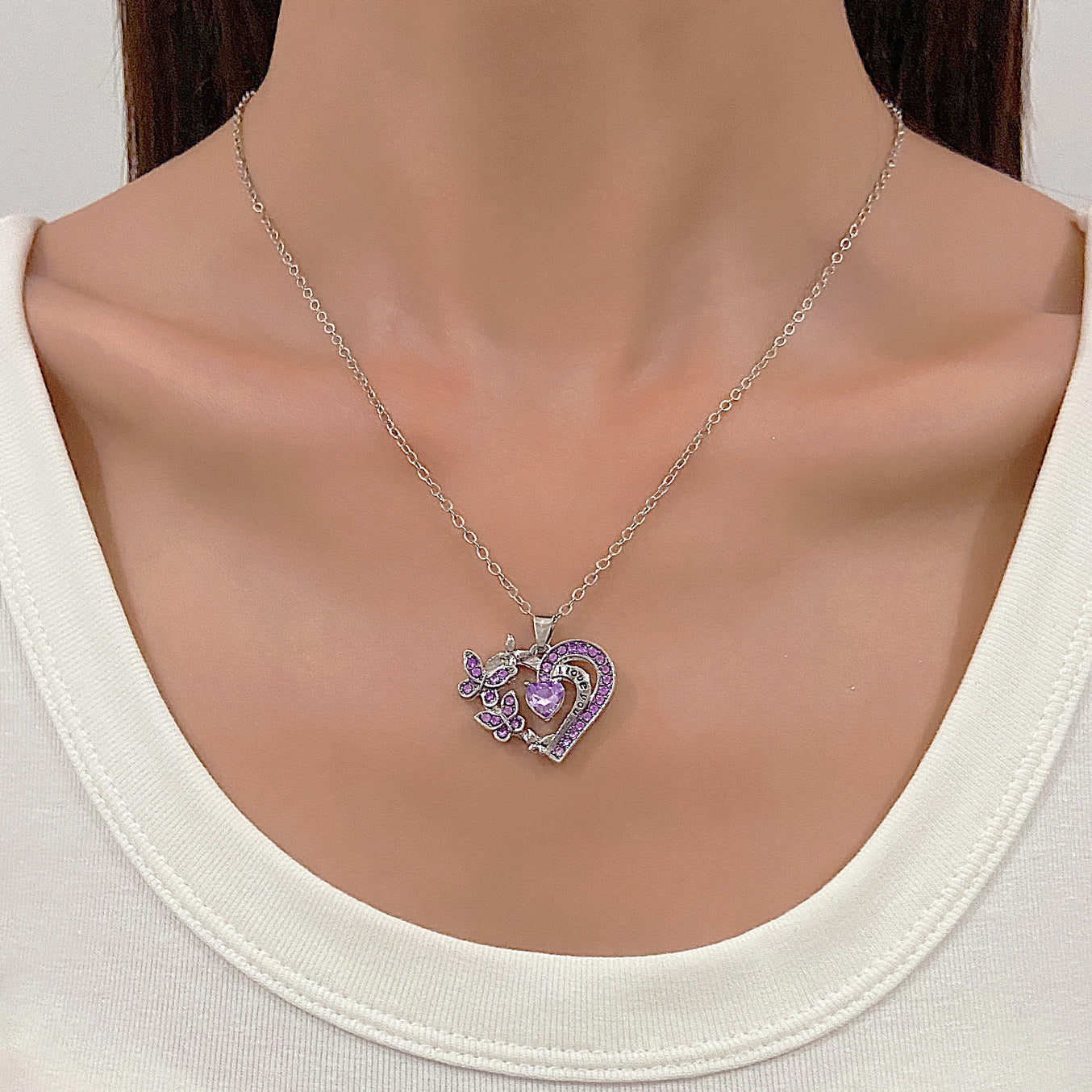 Heart Butterfly Love Necklace