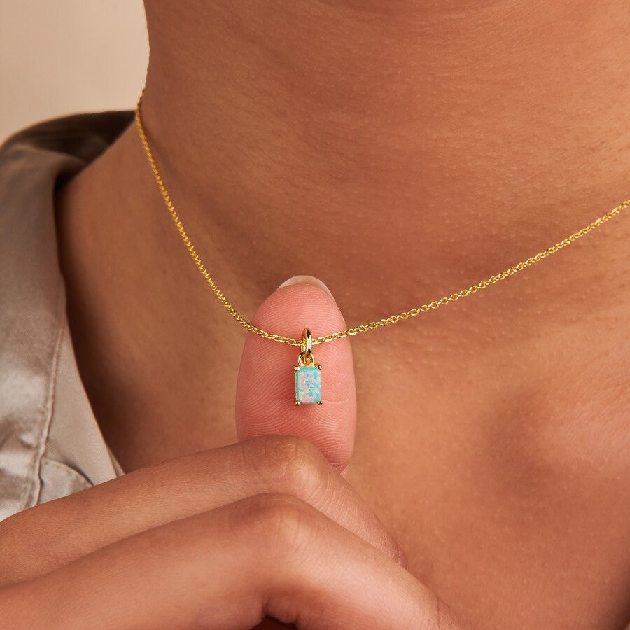 Titanium Steel Birthstone Necklaces
