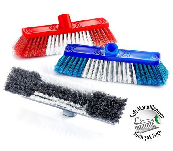 Premium Brush Head Broom Set 3 Vibrant Colors