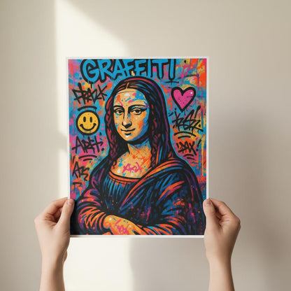 Urban Mona Lisa Graffiti Poster – Semi-Glossy Wall Art 🎨 40x50 cm / 16x20″