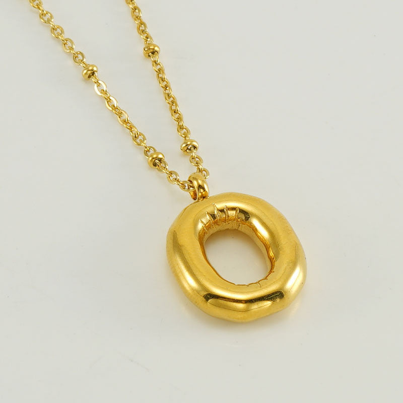 Bubble Letter Pendant Necklace A-Z