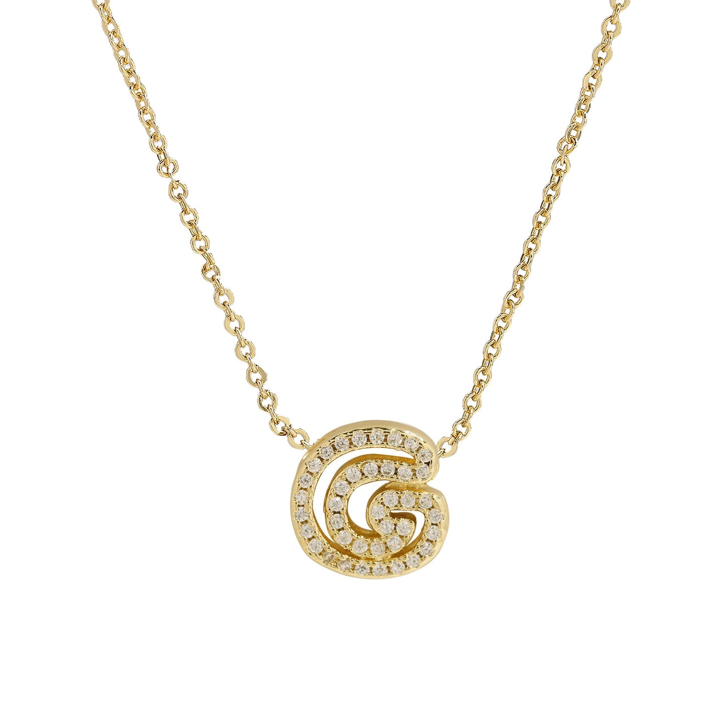 Gold-Plated A–Z English Letter Pendant Necklace