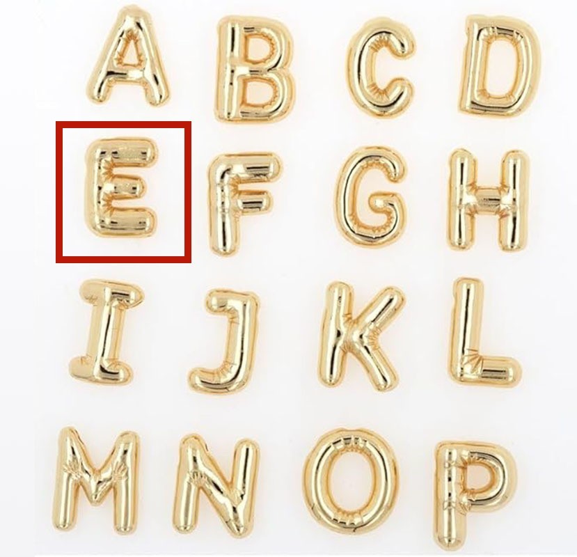 Glossy A-Z Letter Copper Pendant