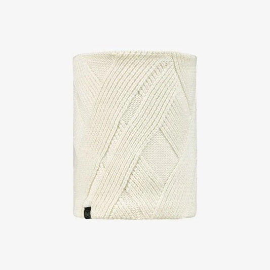 Buff Raisa Knitted & Fleece Neck Warmer - White