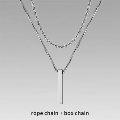 Men’s Layer Pillar Chain Necklace