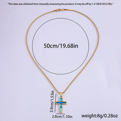 Multi-Colored Cross Pendant Necklace