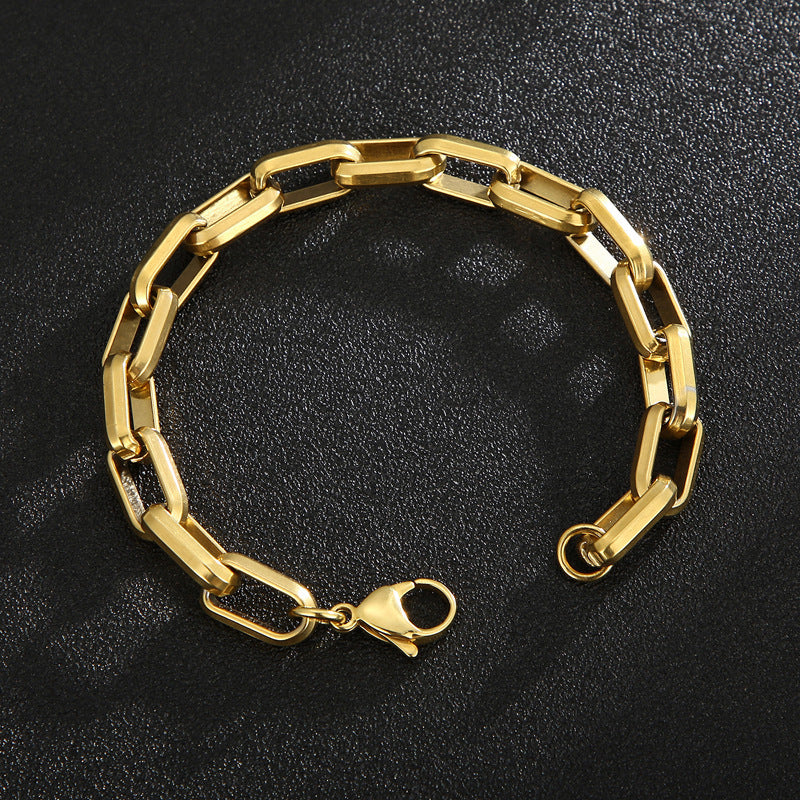 Titanium Steel Geometric Chain Bracelet