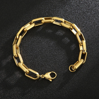 Titanium Steel Geometric Chain Bracelet