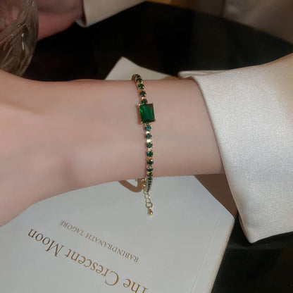 Zircon Square & Heart Bracelets