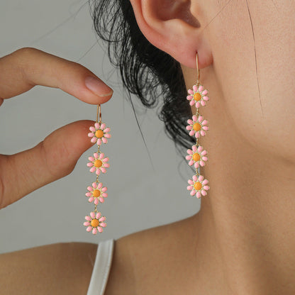 Little Daisy Drop Oil Earrings