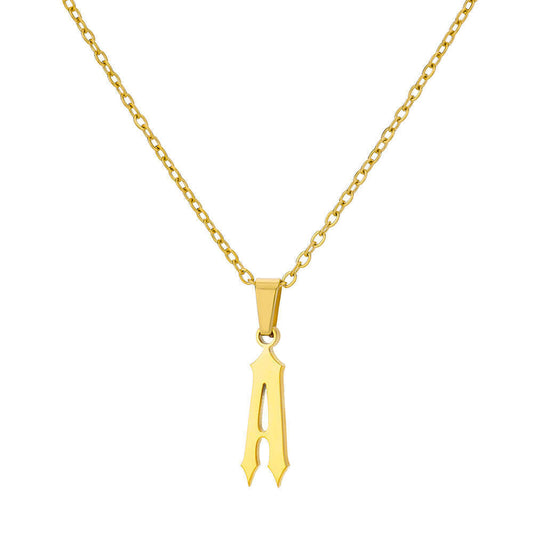 Funky A-Z Letter Pendant Necklace
