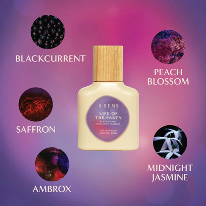 5 SENS Life of the Party Eau de Parfum Travel Spray (10 mL) – Fruity Floral, Long-Lasting, Vegan