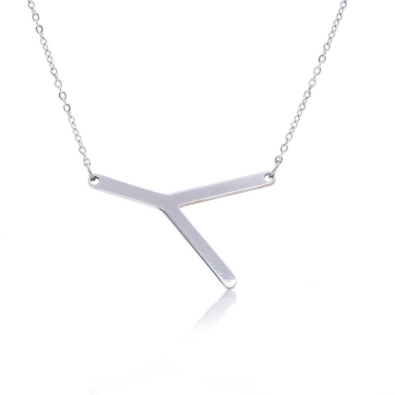 Big Initial Letter Pendant Necklace, Gold Silver, and Rose Gold