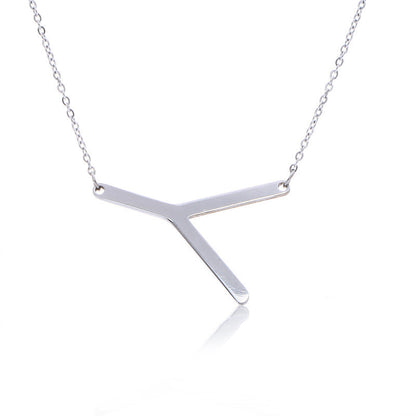 Big Initial Letter Pendant Necklace, Gold Silver, and Rose Gold