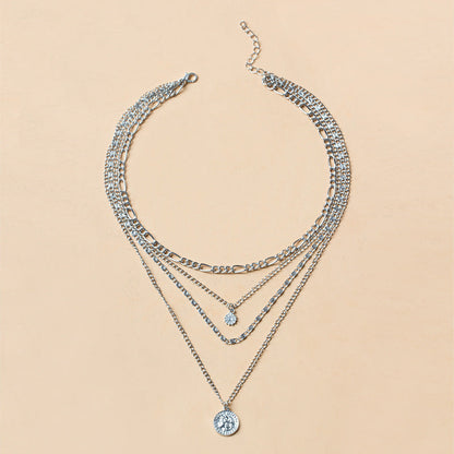 Multi-Layered Coin Chunky Gold Necklace