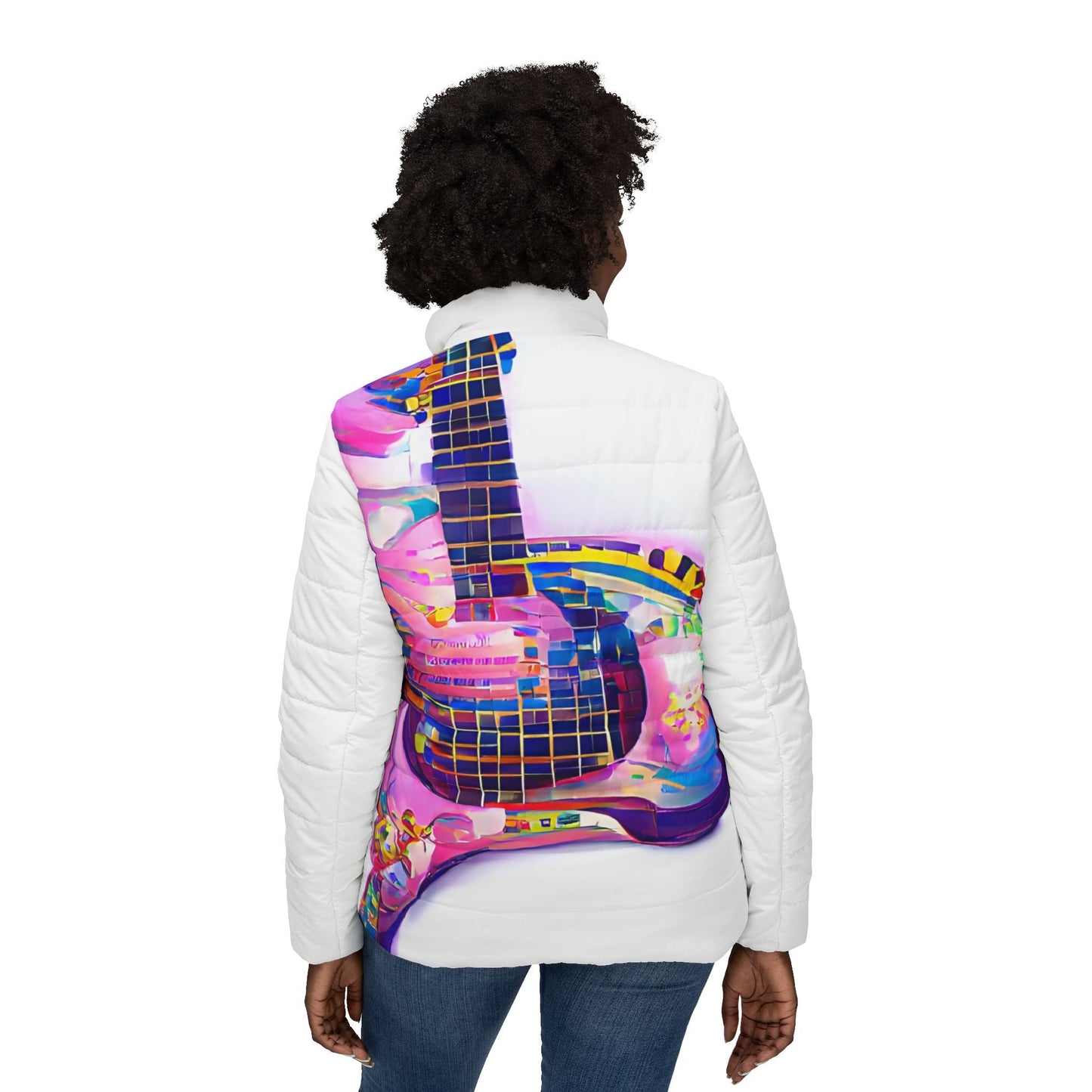 Hippie Guitar - Womens Puffer Jacket
