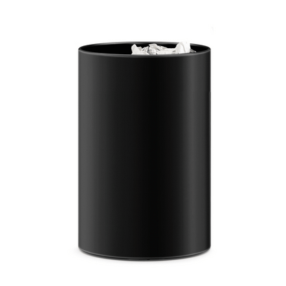 Zack Civos Black Stainless Steel Round 37.5 cm Waste Paper Basket 50508