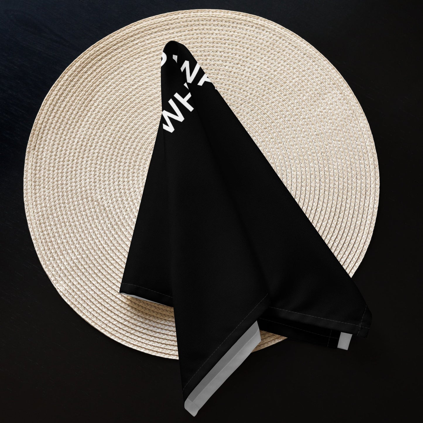The Best Food Comes To Those Who Wait - Black Napkin Set
