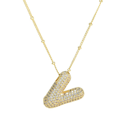 Bubble Balloon A-Z Letter Pendant Necklace