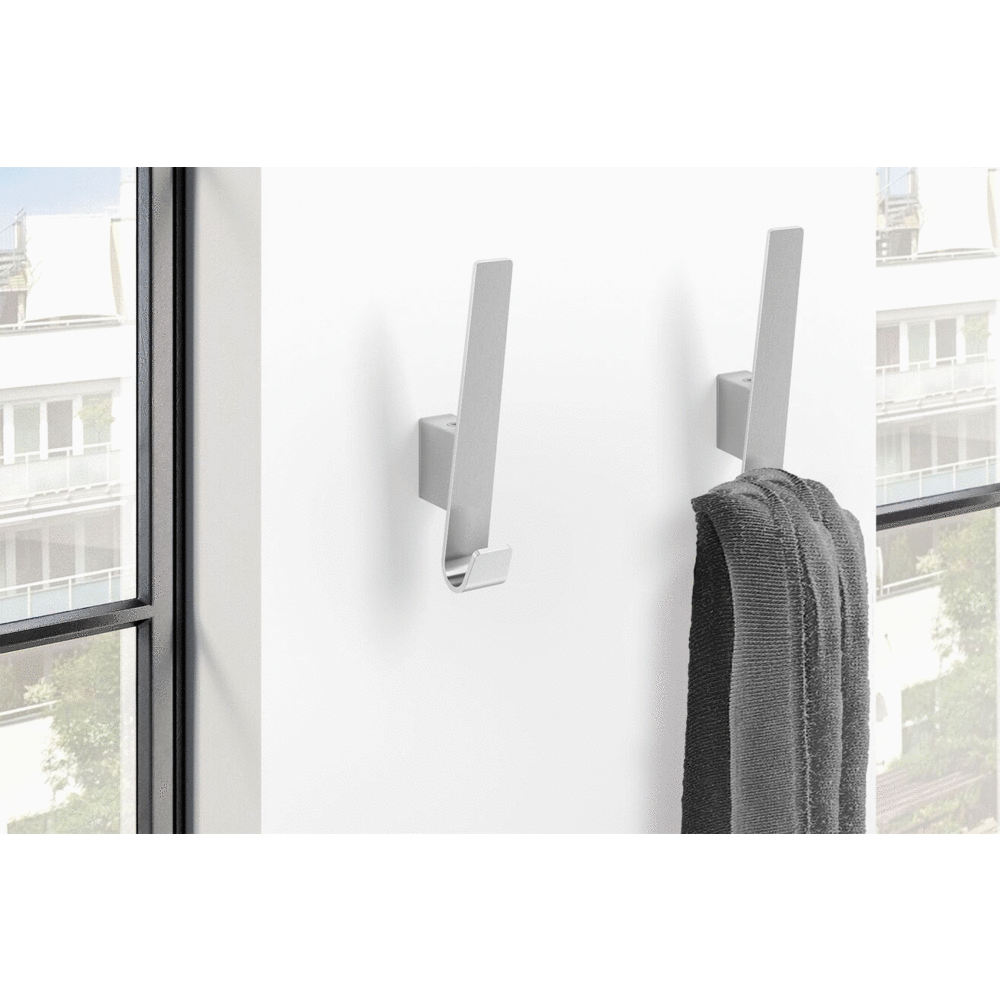 Zack Akes Brushed Stainless Steel Wall Hook with Concealed Mounting