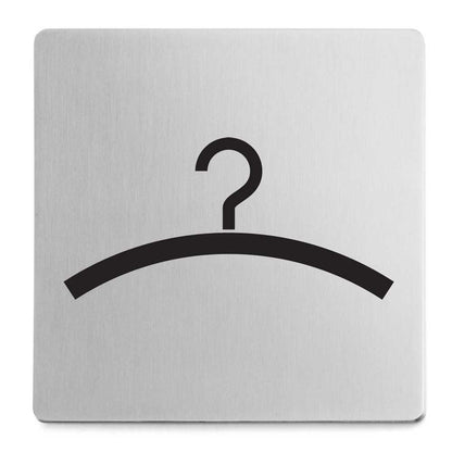 Premium Zack Indici Cloakroom Sign - Brushed Steel Elegance