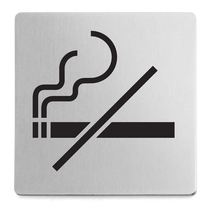 Premium Zack Indici No Smoking Sign - Brushed Stainless Steel 50719