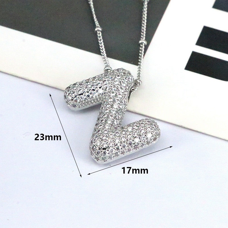 Bubble Balloon A-Z Letter Pendant Necklace