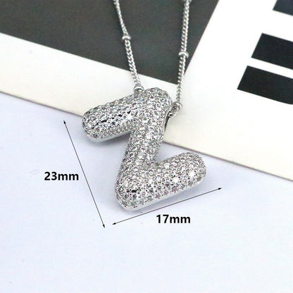Bubble Balloon A-Z Letter Pendant Necklace