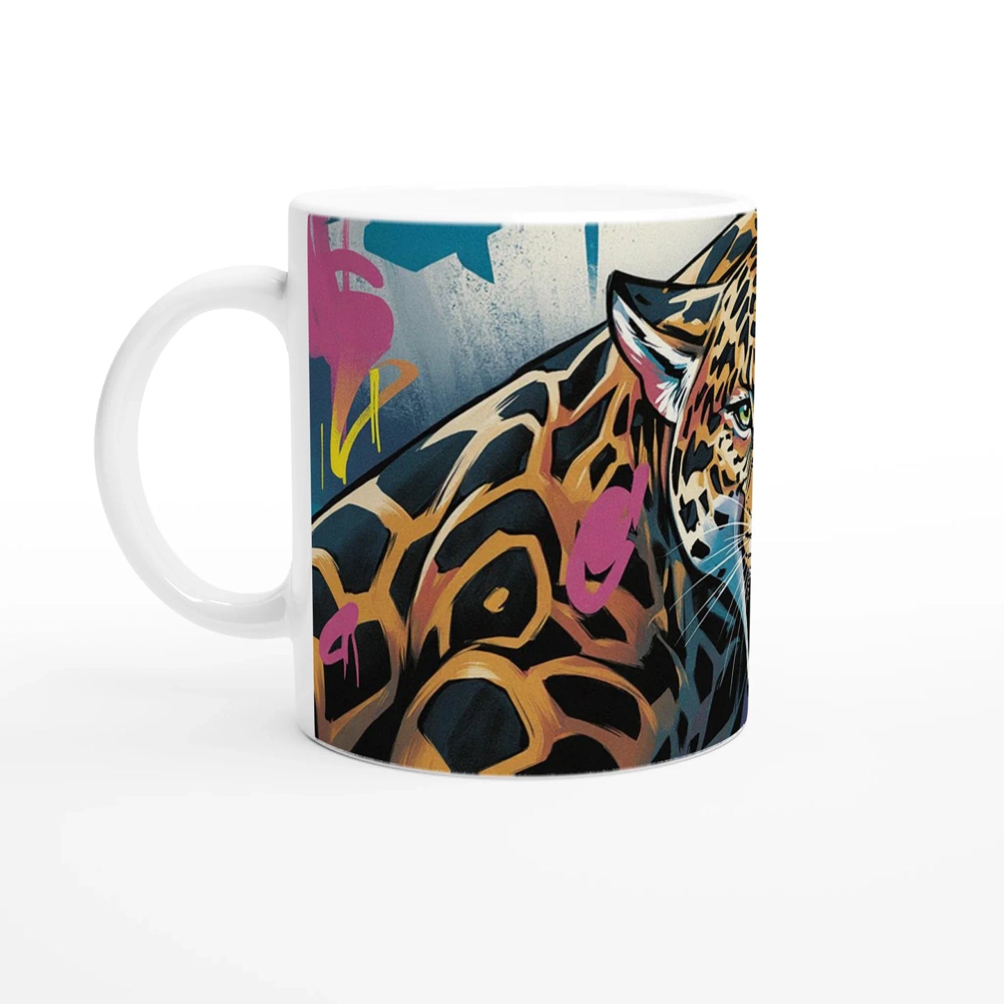 🦁 Urban Tiger Mug – Modern Graffiti Art Ceramic Cup (11oz)