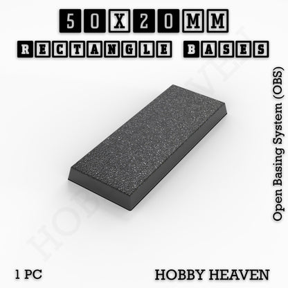 Rectangle Bases Range Sizes - 20x15mm to 75x25mm Small Sizes 3d Print Full Range Tabletop Games