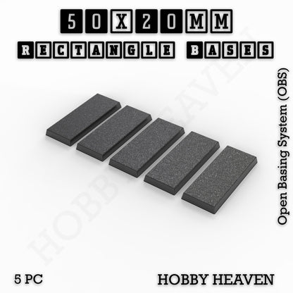 Rectangle Bases Range Sizes - 20x15mm to 75x25mm Small Sizes 3d Print Full Range Tabletop Games