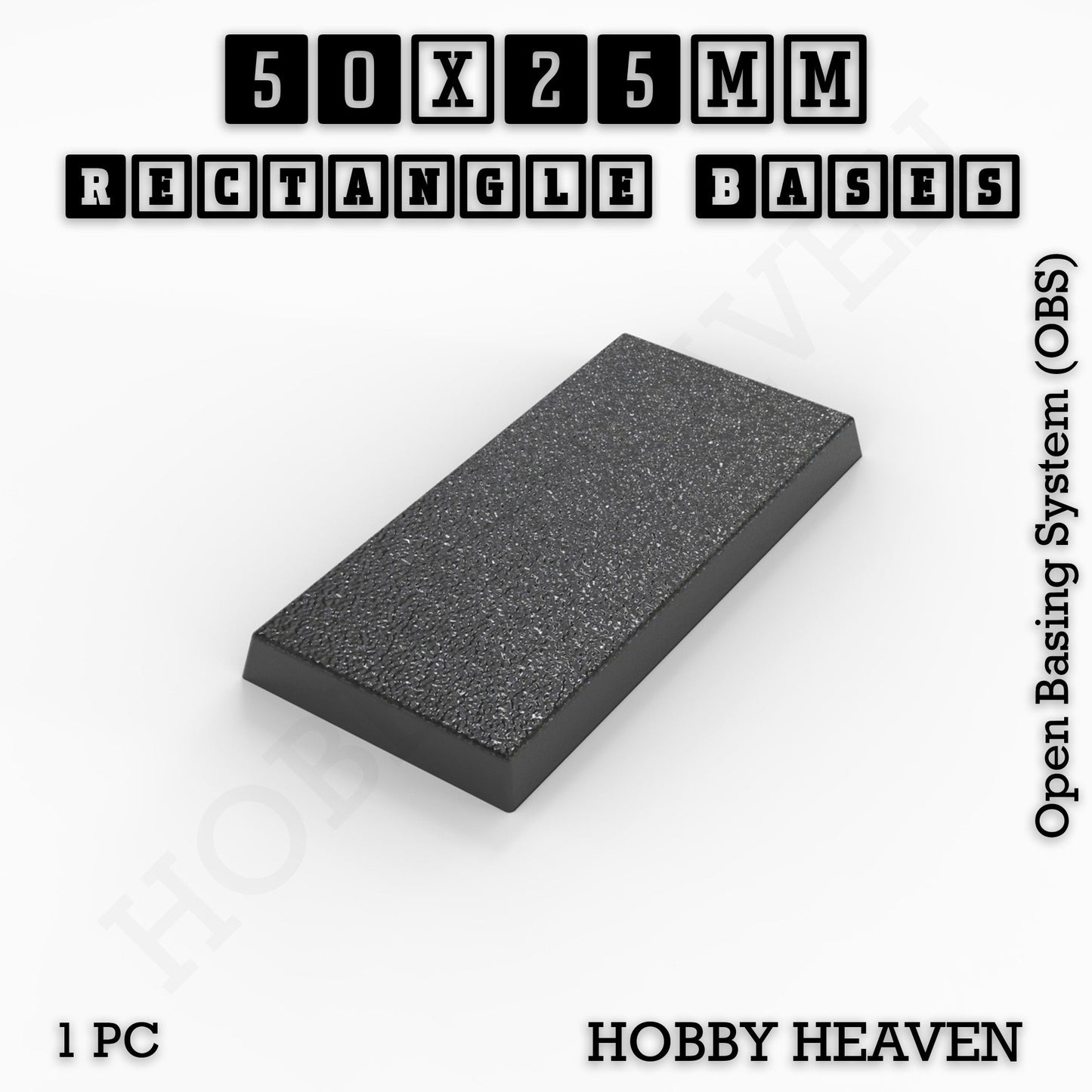 Rectangle Bases Range Sizes - 20x15mm to 75x25mm Small Sizes 3d Print Full Range Tabletop Games