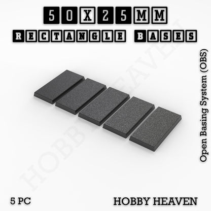 Rectangle Bases Range Sizes - 20x15mm to 75x25mm Small Sizes 3d Print Full Range Tabletop Games