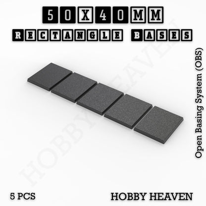 Rectangle Bases Range Sizes - 20x15mm to 75x25mm Small Sizes 3d Print Full Range Tabletop Games