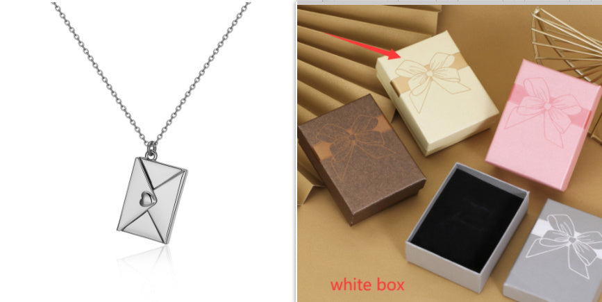 Envelope Necklace with Carved Love Letter
