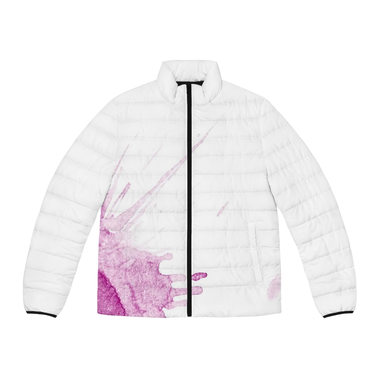 Watercolour Pink Splash - Mens Puffer Jacket