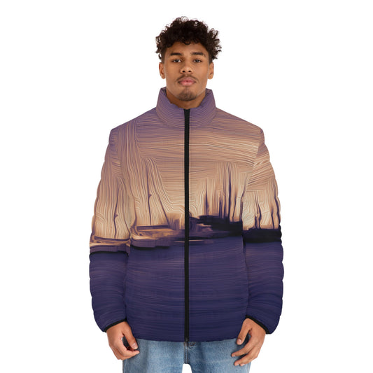 The Sleeping Yachts (at Sunset) - Mens Puffer Jacket