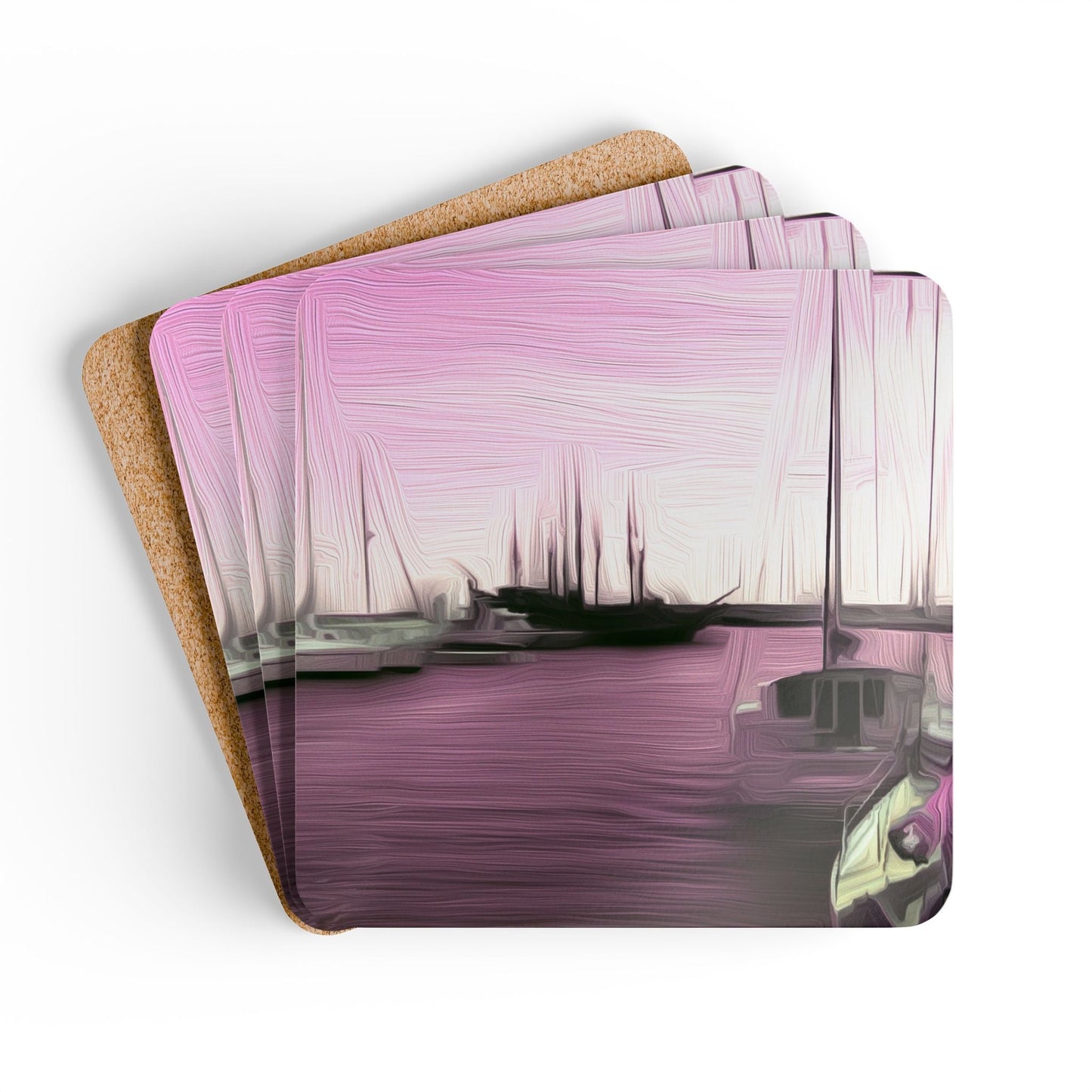 The Sleeping Yachts (at Evening) - Coaster Set