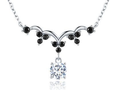 Elegant Sterling Silver Zircon Necklace