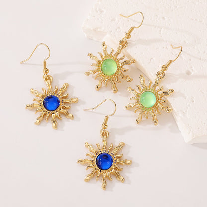 Vintage Sun Vug Stud Simple Earrings