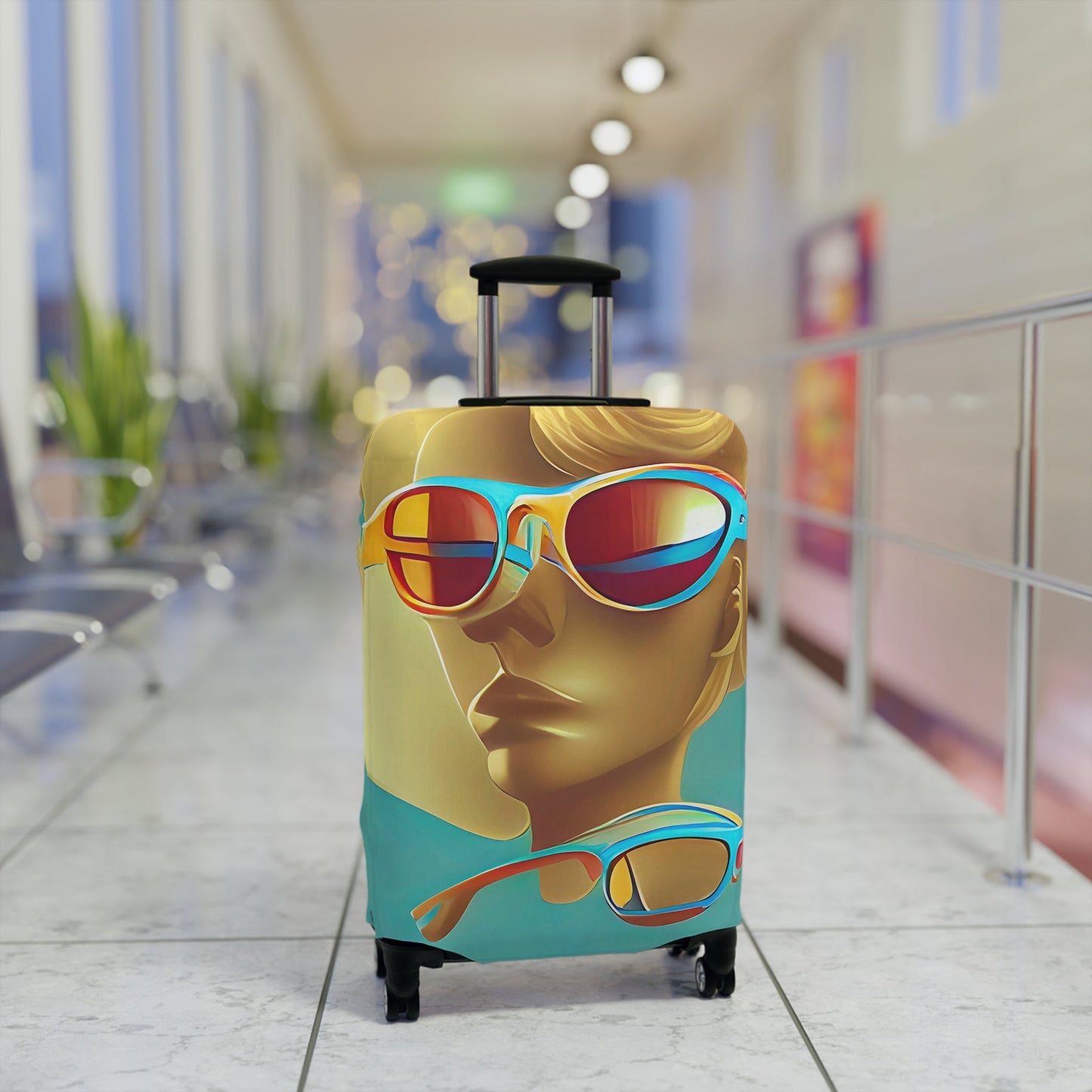 Retro Cool Blue – Protective Suitcase Cover