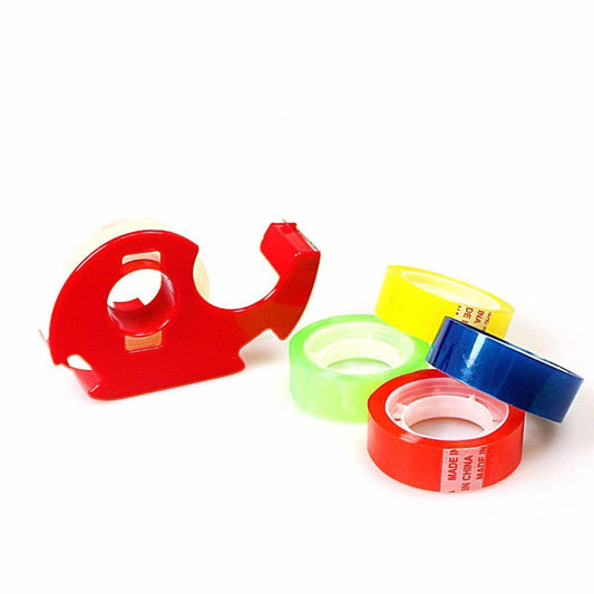 12 Pack Assorted Colored Cellotapes with Dispenser